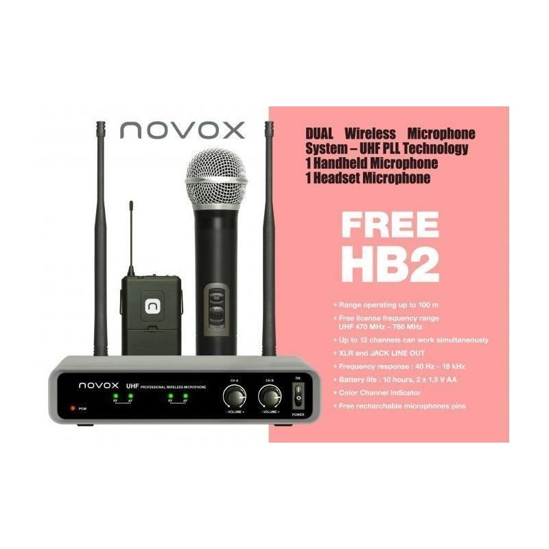 NOVOX FREE HB2 ručni/naglavni dupli MIKROFON