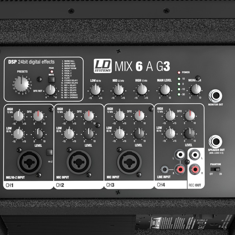 LD-SYSTEMS MIX 62 A G3 sa 4 kanalnim mixerom ZVUČNA KUTIJA