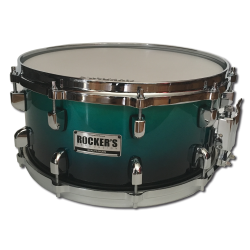 ROCKERS JBMS-1067 14"x6.5" birch die-cast GREEN FADE SNARE