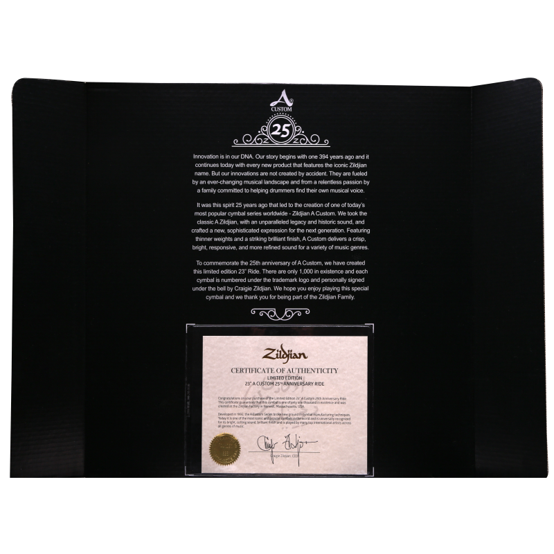 ZILDJIAN A-CUSTOM RIDE 23" 25TH ANNIVERSARY LIMITED ČINELA