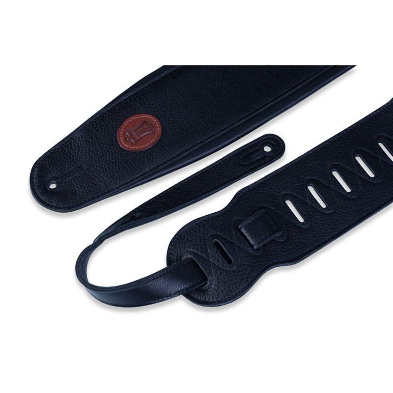 LEVY'S 4.5" GARMENT LEATHER BASS STRAP MSS2-4-BLK REMEN