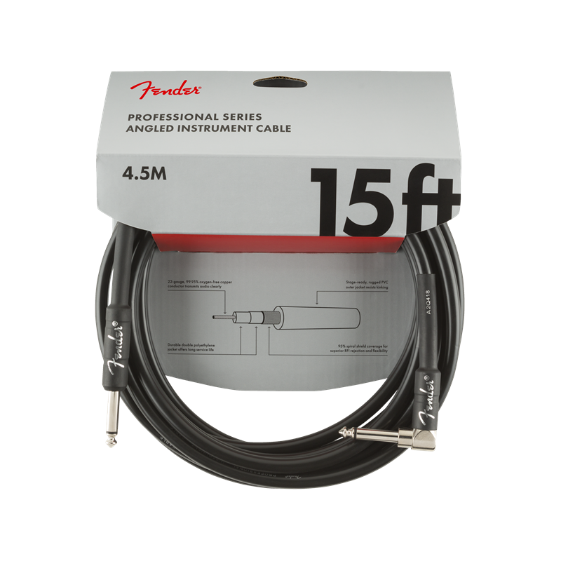 FENDER INSTRUMENT PRO 15' BLK 4,5 m KUTNI KABEL