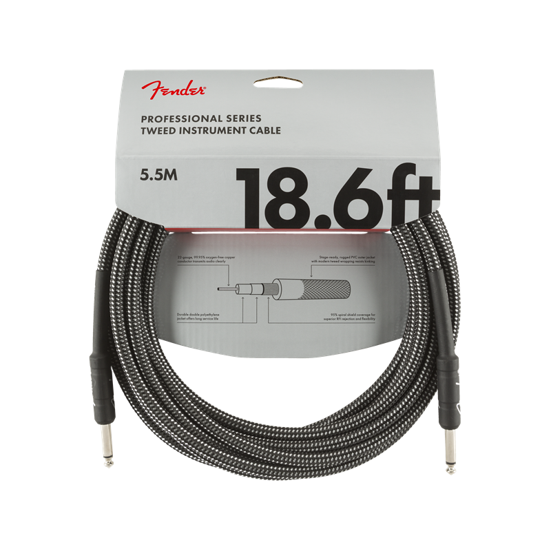 FENDER INSTRUMENT PRO 18.6' GREY TWEED 5,5 m KABEL