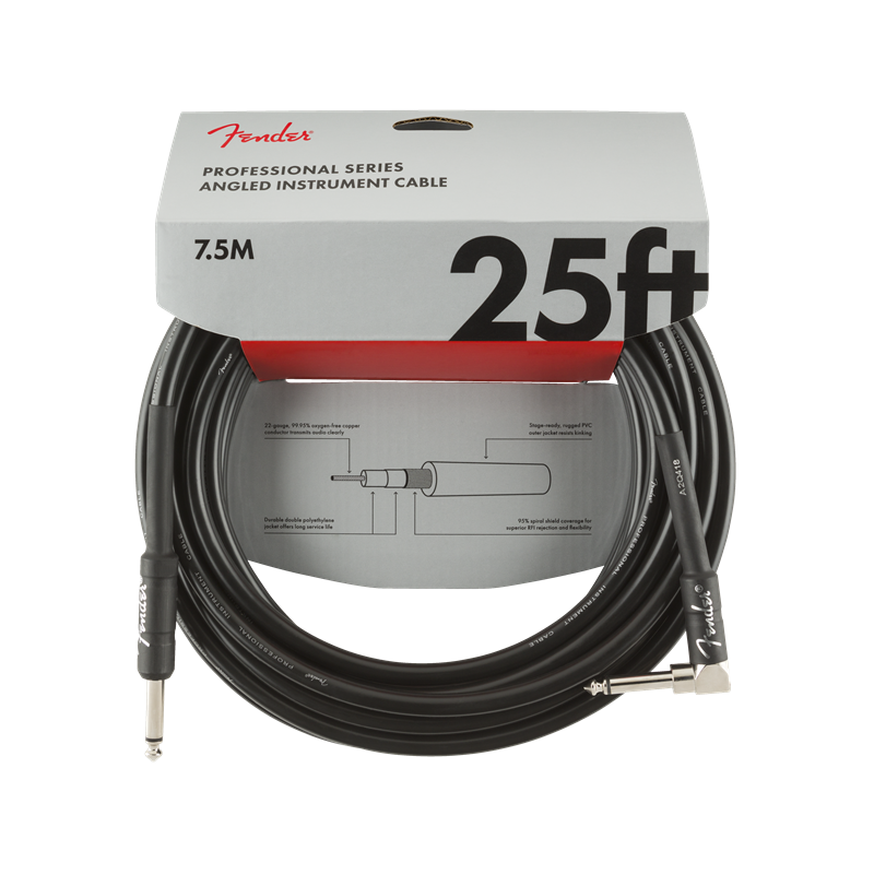 FENDER INSTRUMENT PRO 25' BLK 7,5 m KUTNI KABEL