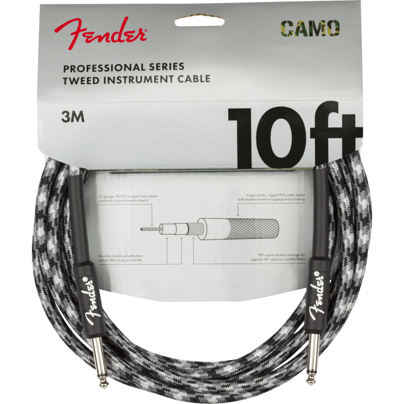FENDER INSRUMENT PRO 10' WINTER CAMO 3 m KABEL