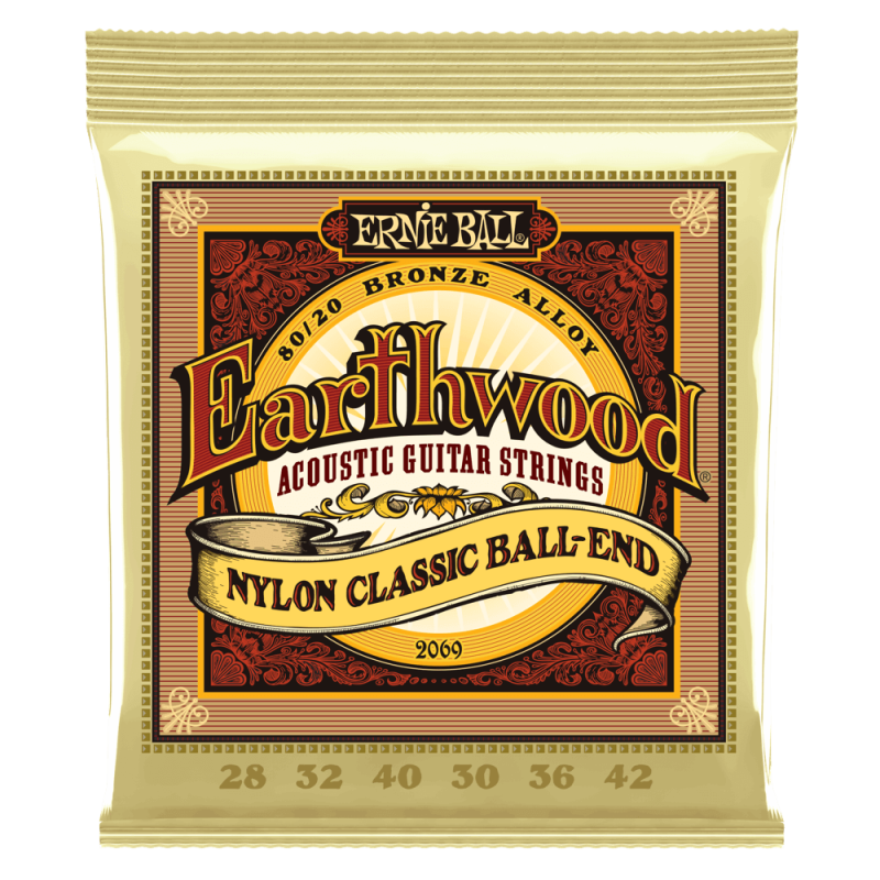 ERNIE BALL GITARA KLASIČNA EARTHWOOD FOLK NYLON 28-42 ŽICE
