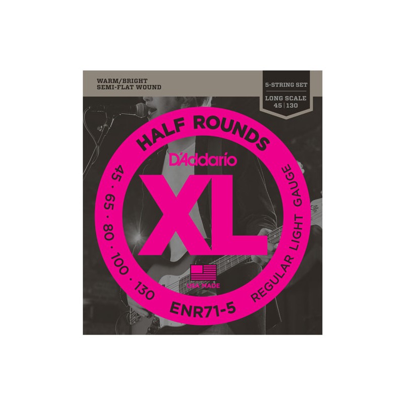 DADDARIO BASS ENR71-5 45-130 long scale, half rounds ŽICE