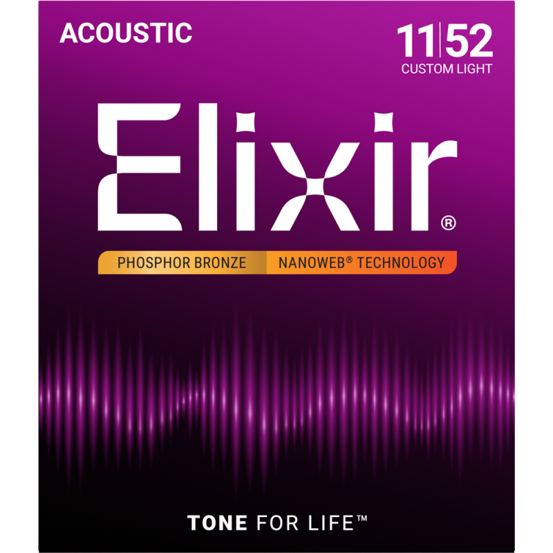 ELIXIR GITARA AKUSTIČNA 11-52 NANOWEB Phosphor Bronze ŽICE