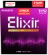 ELIXIR GITARA AKUSTIČNA 11-52 NANOWEB Phosphor Bronze 3 PACK ŽICE