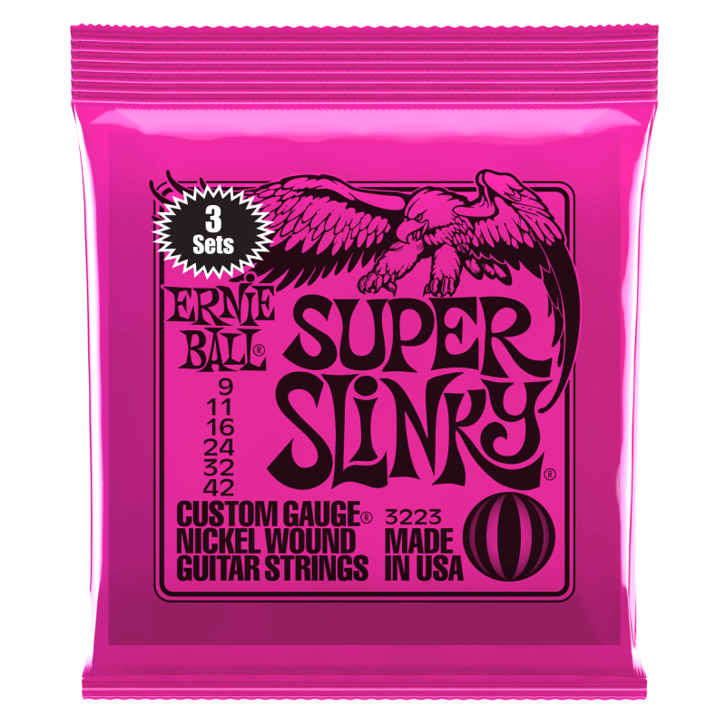 ERNIE BALL GITARA SUPER SLINKY 09-42 3-PACK ŽICE