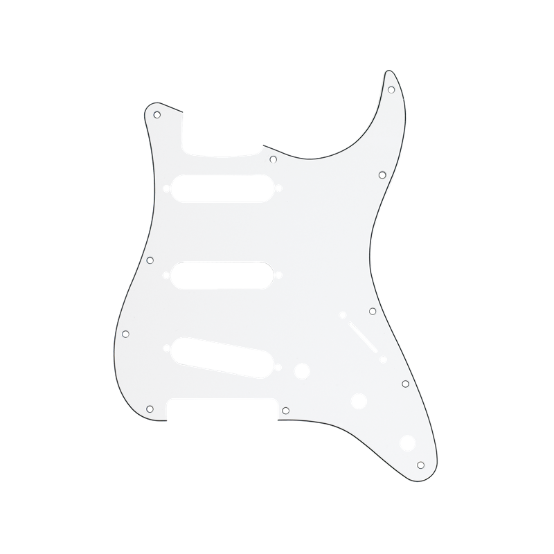 FENDER STRAT WHITE 3-PLY 11 RUPA PICKGUARD