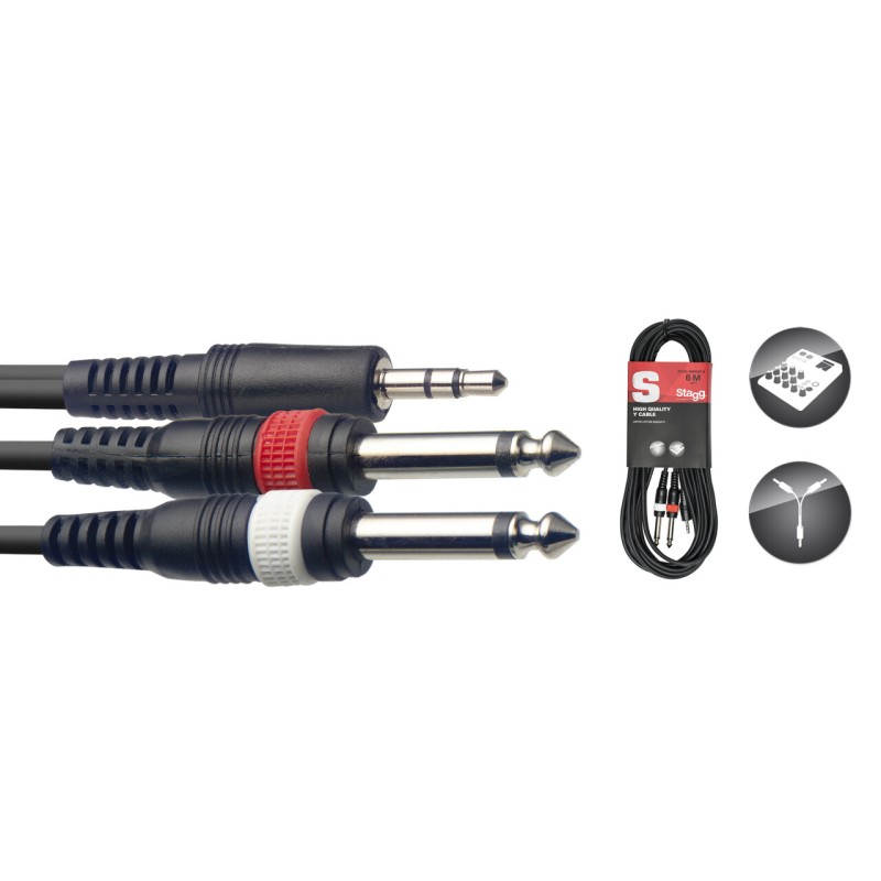 STAGG PATCH SYC6/MPS2P E mini jack ST-2jack KABEL