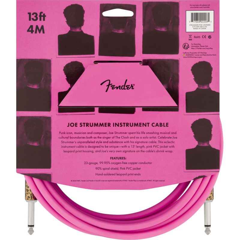 FENDER INSTRUMENT STRUMMER PINK LEOPARD 4 m KABEL