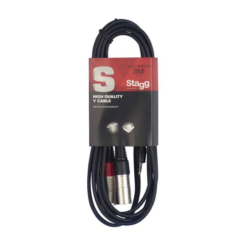 STAGG PATCH SYC3/MPS2XM mini jack - 2 xlrM KABEL
