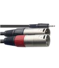 STAGG PATCH SYC3/MPS2XM mini jack - 2 xlrM KABEL