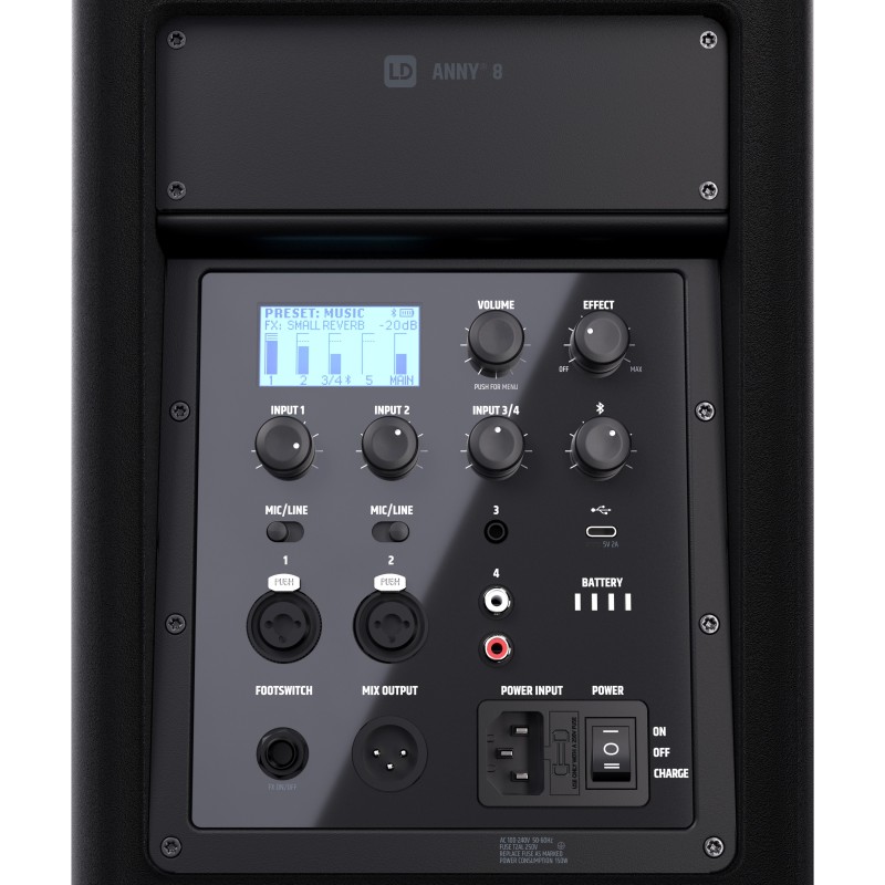 LD-SYSTEMS ANNY 8 80/160W Stage Black MINI RAZGLAS