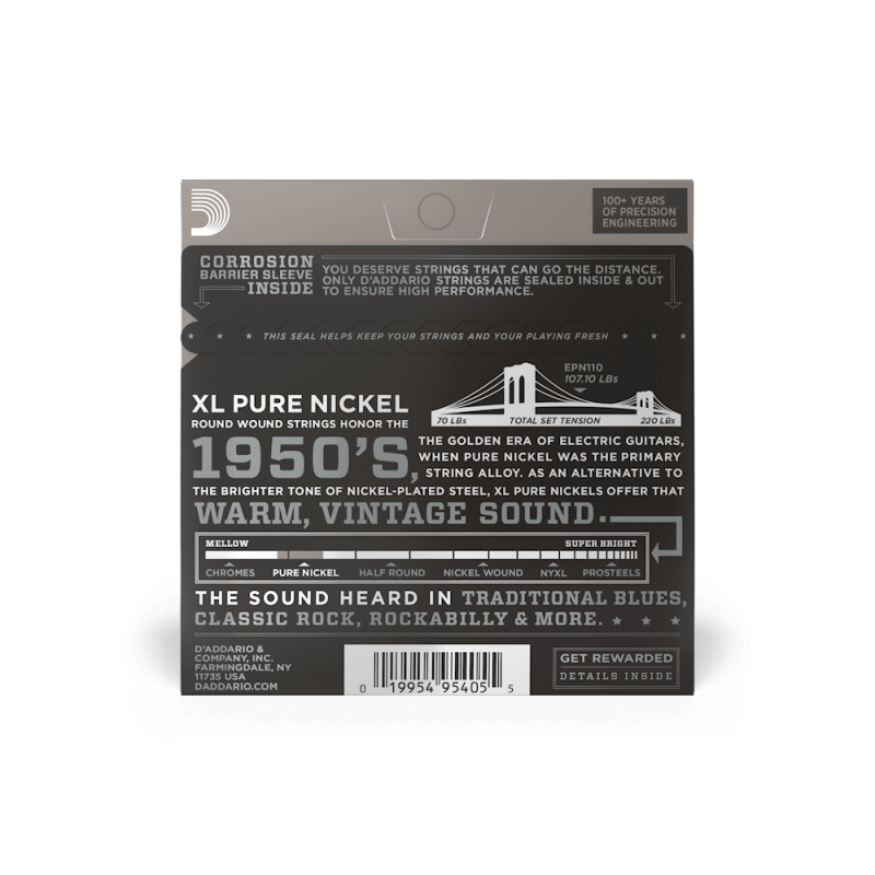 D'ADDARIO ELEKTRIKA EPN110 10-45 pure nickel ŽICE