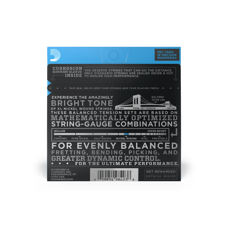D'ADDARIO ELEKTRIKA EXL115-BT 11-50 balanced tension ŽICE