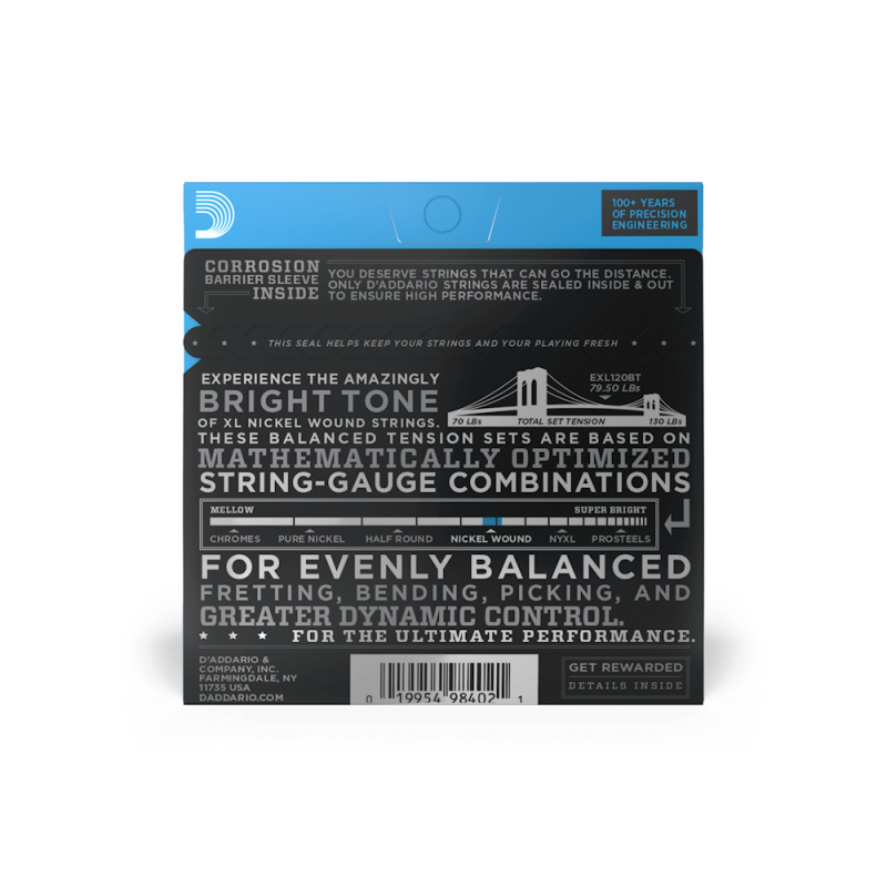 D'ADDARIO ELEKTRIKA EXL120-BT 09-40 balanced tension ŽICE