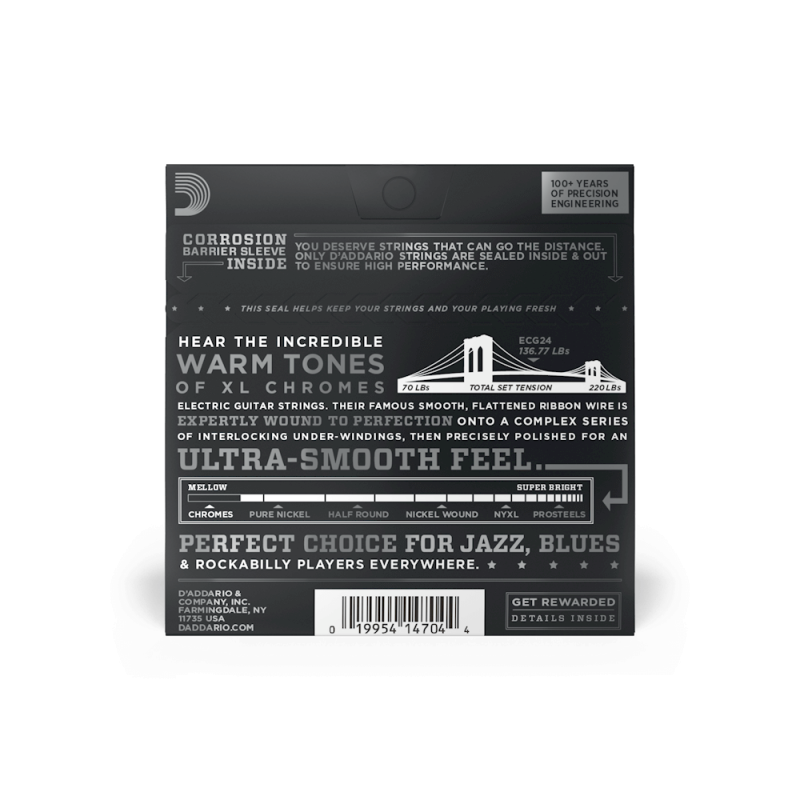 D'ADDARIO ELEKTRIKA ECG24 11-50 JAZZ FLAT ŽICE
