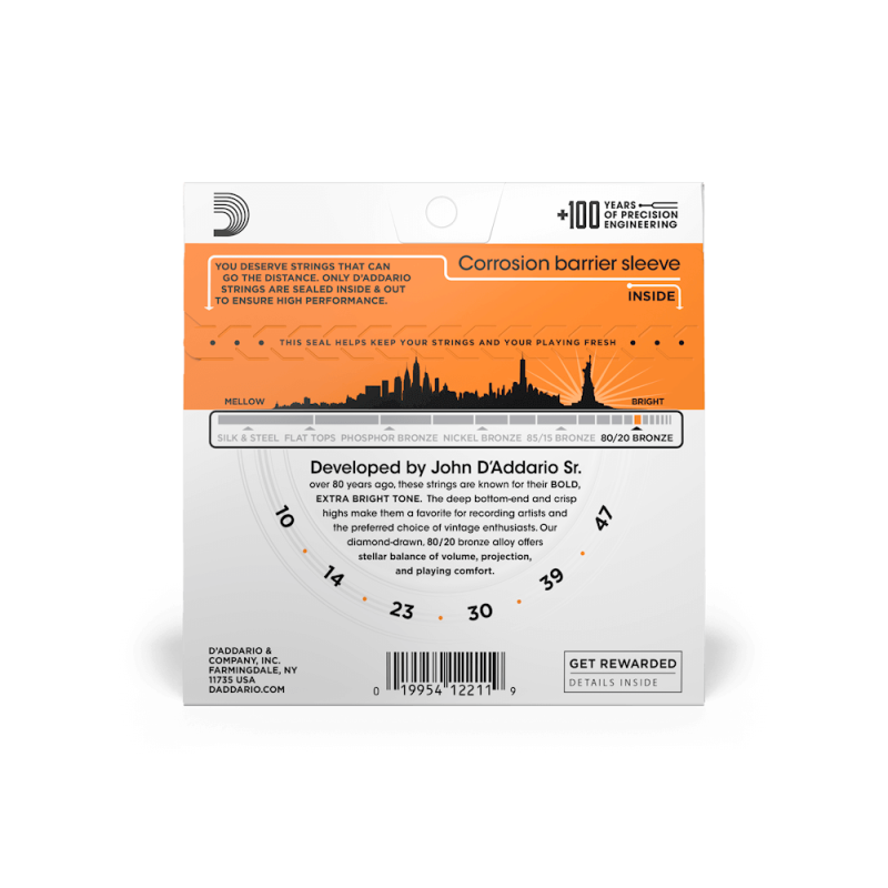 D'ADDARIO AKUSTIKA EJ10 10-47 BRONZE ŽICE