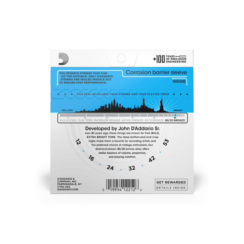 D'ADDARIO AKUSTIKA EJ11 12-53 BRONZE ŽICE