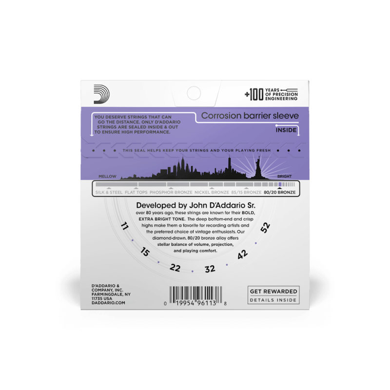 D'ADDARIO AKUSTIKA EJ13 11-52 BRONZE ŽICE