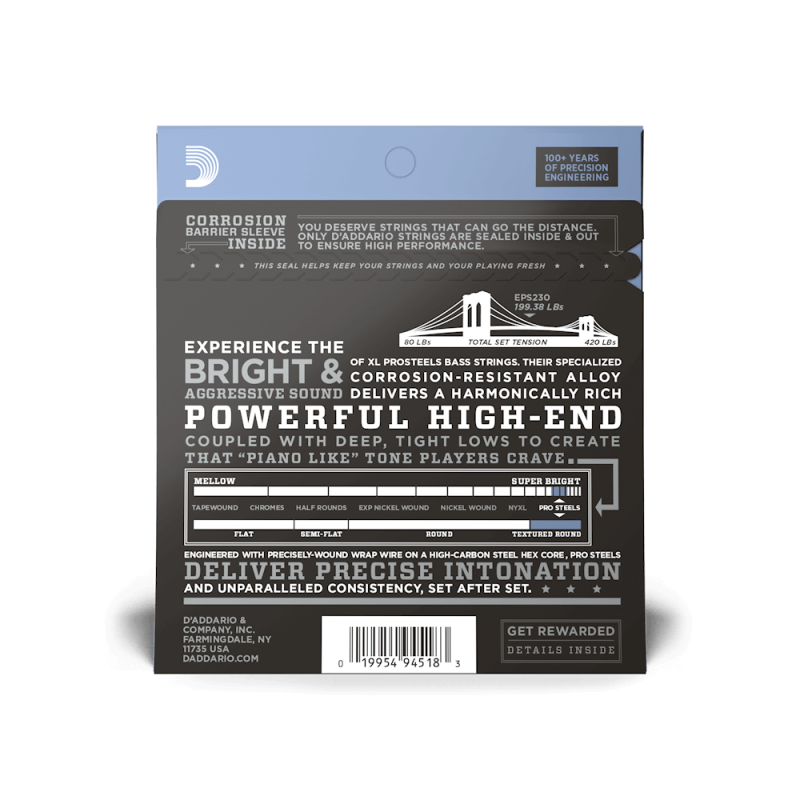 D'ADDARIO BASS EPS230 55-110 pro steels ŽICE