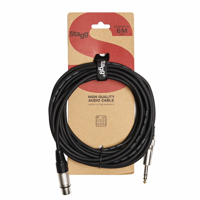STAGG PATCH SAC6PSXF DL stereo jack - XLR F 6m KABEL