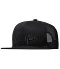 GIBSON SLASH SKULLY TRUCKER HAT ALL BLACK KAPA