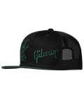 GIBSON SLASH SKULLY TRUCKER HAT BLACK/GREEN KAPA