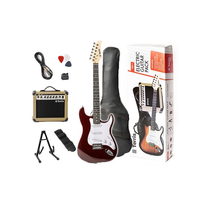 TERRIS TEP-1RD MINI GUITAR SET RED GITARA ELEKTRIČNA