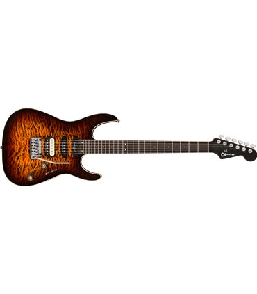 CHARVEL PRO-MOD PLUS DINKY D24 HSS E 2PT QM AMBER TIGER EY GITARA ELEKTRIČNA