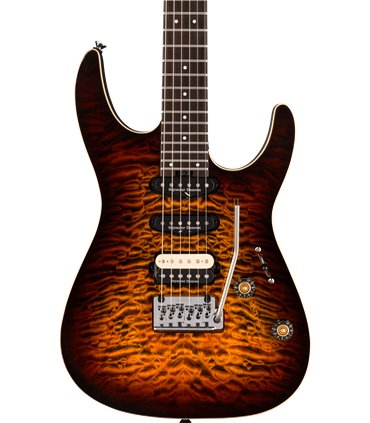 CHARVEL PRO-MOD PLUS DINKY D24 HSS E 2PT QM AMBER TIGER EY GITARA ELEKTRIČNA
