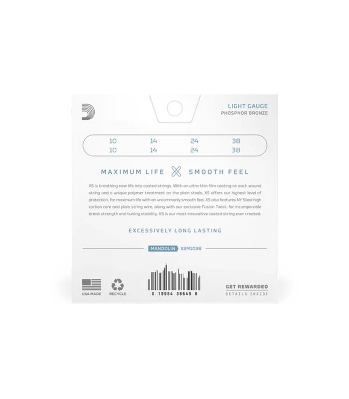 D'ADDARIO MANDOLINA XSM1038 PB LIGHT ŽICE