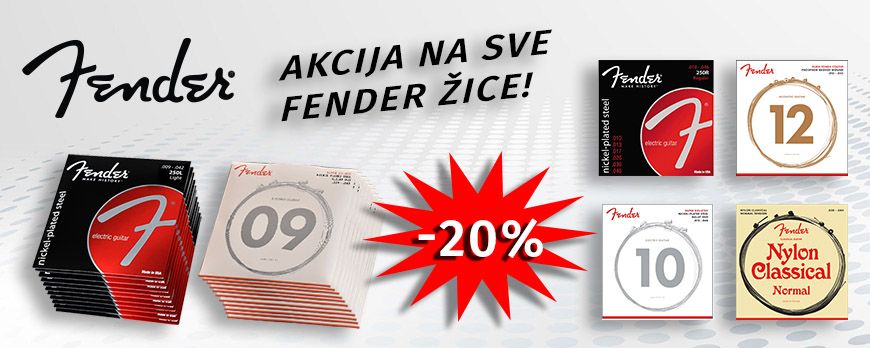 AKCIJA -20% na SVE Fender žice